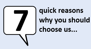 7 quick reasons why you should choose us